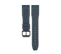 TROGPYXG Bracelet de Montre en Nylon Compatible avec la série IWC Portuguese, Respirant et Confortable, Compatible avec Les Bracelets de Montre for Hommes et Femmes(Blue-Green-Black,21mm)