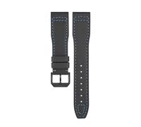 TROGPYXG Bracelet de Montre en Nylon Compatible avec la série IWC Portuguese, Respirant et Confortable, Compatible avec Les Bracelets de Montre for Hommes et Femmes(Black-Blue-Black,22mm)