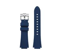 TROGPYXG Bracelet de montre en silicone convexe compatible avec Casio EDIFICE 5634 EFB-680 EFS-S570YD/YDC/YDB, bracelet de montre en caoutchouc modifié(Blue - silver pin,24X14mm)