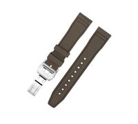 TROGPYXG Bracelet de Montre FKM 20 mm, 21 mm, 22 mm, étanche, à dégagement Rapide, avec Boucle Papillon en Caoutchouc fluoré(Brown Butterfly,22mm)