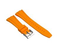 TROGPYXG Bracelet en Caoutchouc Compatible avec la Montre GA-2100, Bracelet étanche en Caoutchouc fluoré Compatible avec la Montre GM5600, Fermoir Papillon(Orange-Silver-01,GA-2110)