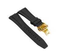 TROGPYXG Bracelet en Caoutchouc Compatible avec la Montre GA-2100, Bracelet étanche en Caoutchouc fluoré Compatible avec la Montre GM5600, Fermoir Papillon(Black-Gold-02,GM-5600)