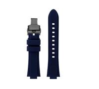TROGPYXG Bracelet en caoutchouc de silicone modifié compatible avec la montre Maserati Trident R8821108039 R8821108038/8035/8025 Accessoires de bracelet de montre de sport(Blue-black B,24mm)