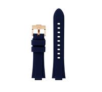 TROGPYXG Bracelet en caoutchouc de silicone modifié compatible avec la montre Maserati Trident R8821108039 R8821108038/8035/8025 Accessoires de bracelet de montre de sport(Blue-rosegold A,21mm)