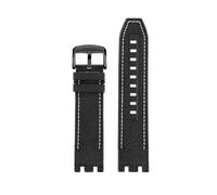 TROGPYXG Bracelet en caoutchouc et Nylon de 22mm, Compatible avec Tissot MotoGP Racing série T115 T115417A, bracelet de montre en caoutchouc et Nylon T115.427A Chai en caoutchouc(Black white black)