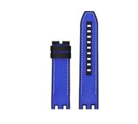 TROGPYXG Bracelet en caoutchouc et Nylon de 22mm, Compatible avec Tissot MotoGP Racing série T115 T115417A, bracelet de montre en caoutchouc et Nylon T115.427A Chai en caoutchouc(Blue white no)