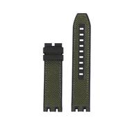 TROGPYXG Bracelet en caoutchouc et Nylon de 22mm, Compatible avec Tissot MotoGP Racing série T115 T115417A, bracelet de montre en caoutchouc et Nylon T115.427A Chai en caoutchouc(Green no buckle)