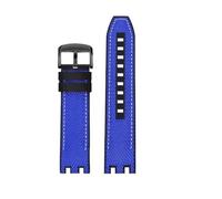 TROGPYXG Bracelet en caoutchouc et Nylon de 22mm, Compatible avec Tissot MotoGP Racing série T115 T115417A, bracelet de montre en caoutchouc et Nylon T115.427A Chai en caoutchouc(Blue white black)