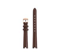 TROGPYXG Bracelet en cuir compatible avec Tissot 1853 Kerry Little Beauty Bracelet de montre en cuir concave for femme avec bracelet en cuir de vache souple 12 mm 14 mm(Brown rose gold-A,12-4mm)
