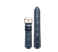 TROGPYXG Bracelet en cuir convexe Compatible avec Maserati R8821108039 R8821108038 21x18mm 24x18mm, noir bleu marron, bracelet for hommes(Blue rose clasp,24x18mm)