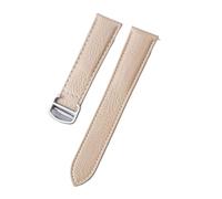 TROGPYXG Bracelet en peau de mouton compatible avec le bracelet de montre Cartier London Key Leather 14 mm 16 mm 18 mm 19 mm 20 mm 22 mm(Cream color,19mm)