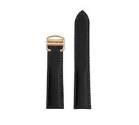TROGPYXG Compatible avec Cartier Must London Solo SANTOS for hommes et femmes, bracelet de montre en nylon avec fond en cuir de vache, 16 mm, 18 mm, 20 mm, noir, bleu(Black-rose gold,20mm-width)