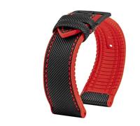 TROGPYXG Compatible avec le bracelet de montre Citizen Blue Angel Men Wave AT8020-54L/8020-03L/JY8078 en fibre de carbone à motifs Nlon + bracelet en caoutchouc 22 mm 23 mm(Antique Black,20mm)