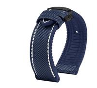 TROGPYXG Compatible avec le bracelet de montre Citizen Blue Angel Men Wave AT8020-54L/8020-03L/JY8078 en fibre de carbone à motifs Nlon + bracelet en caoutchouc 22 mm 23 mm(White Light Pur,21mm)