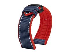 TROGPYXG Compatible avec le bracelet de montre Citizen Blue Angel Men Wave AT8020-54L/8020-03L/JY8078 en fibre de carbone à motifs Nlon + bracelet en caoutchouc 22 mm 23 mm(Brown,21mm)