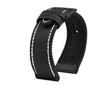 TROGPYXG Compatible avec le bracelet de montre Citizen Blue Angel Men Wave AT8020-54L/8020-03L/JY8078 en fibre de carbone à motifs Nlon + bracelet en caoutchouc 22 mm 23 mm(Silver white,22mm)