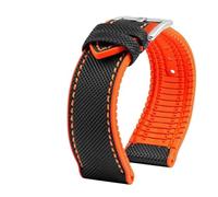 TROGPYXG Compatible avec le bracelet de montre Citizen Blue Angel Men Wave AT8020-54L/8020-03L/JY8078 en fibre de carbone à motifs Nlon + bracelet en caoutchouc 22 mm 23 mm(Smokey Mauve,20mm)