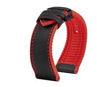 TROGPYXG Compatible avec le bracelet de montre Citizen Blue Angel Men Wave AT8020-54L/8020-03L/JY8078 en fibre de carbone à motifs Nlon + bracelet en caoutchouc 22 mm 23 mm(WHITE,22mm)