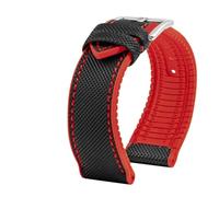 TROGPYXG Compatible avec le bracelet de montre Citizen Blue Angel Men Wave AT8020-54L/8020-03L/JY8078 en fibre de carbone à motifs Nlon + bracelet en caoutchouc 22 mm 23 mm(Purple Green,24mm)