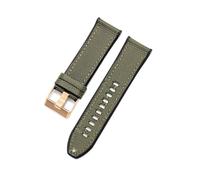 TROGPYXG Compatible avec le bracelet de montre en silicone de la série Diesel Officer, design en cuir et nylon, étanche, résistant à la transpiration, interface plate(Army Green-RS-K3)