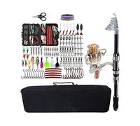 Trohollis Canne A Peche,Canne à PêChe Pêche Outils Rod Combo Kit Spinning pêche télescopique Rod Reel Ensemble avec Ligne leurres Crochets de pêche Accessoires Sac(3.0m Rod Reel Combo)