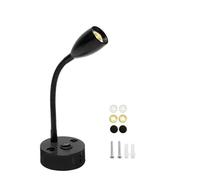 TroHollis Liseuse Led Tete De Lit,Lampe De Chevet Murale Lampe de lecture 12 V for camping-car avec chargeur rapide USB Type-C, éclairage flexible 24 for bateau, remorque, intérieur(4000K,Black)