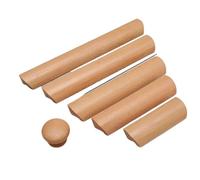 TroHollis PoignéE Meuble Bois,PoignéEs En Bois Lot de 3 poignées tiroir en bois massif for meubles et armoires, respectueuses l'environnement, avec vis(Wood 64mm)