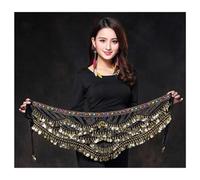TroHollis Robe Danse Orientale,Robe De Danse Orientale Ceinture de Danse du Ventre en Soie Verre Multicolore Bande la écharpe Crystal Bellydance Taille chaîne Hip Foulard(Black)