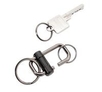 TROIKA 2-Way Key - KR22-09/BK - Key Ring with 3 Key Rings in 2 Sizes - Sliding L