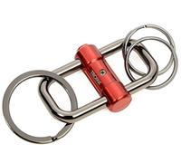 Troika 2-Way Key KR22-09/RD Porte-clés en Fonte métallique avec 3 Anneaux Rouge, Rouge, 3 Schlüsselringe, Porte-clés