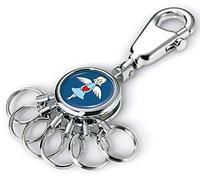 TROIKA Ange gardien - TB-KYR01-A185 - Porte-clés avec mousqueton - 6 anneaux interchangeables - Ange gardien - Cadeau pour débutant - Métal - Brillant - Chromé - Bleu original, Bleu/multicolore., 6