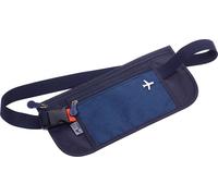 TROIKA Ceinture de sécurité - BLB20/DB - Sac banane - 2 poches zippées - Plat - Ceinture à billets - Protection RFID - Tickets, passeport, permis de conduire, cartes d'embarquement, cartes d'embarquement.