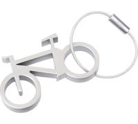TROIKA Décapsuleur avec Porte-clés Vélo - Fil - Aluminium - Argent Original, tons argentés, 10 x 4 x 0,8 cm