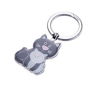 Troika CAT & KITTY Porte-clés, 8 cm, Gris (Grau)