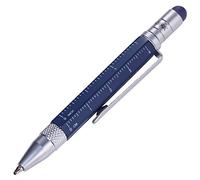 TROIKA Construction Liliput PIP25/BL - Stylo à bille multi-tâches - Règle centimètre/pouce - Tournevis plat/cruciforme - Taille S - Mine bleue