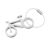 TROIKA Décapsuleur avec Porte-clés Vélo - Fil - Aluminium - Argent Original, tons argentés, 10 x 4 x 0,8 cm