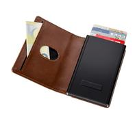 TROIKA Étui Cartes Sherlock Home 2-en-1 avec MagSafe Amovible, Protection RFID pour 6 Cartes, Aimant Puissant pour Fixation au Smartphone, Similicuir et métal Brun