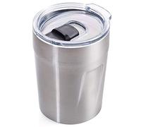 TROIKA Gobelet isotherme pour expresso, café, boissons chaudes Espresso Doppio, isolation sous vide à double paroi - max. 160 ml - Couvercle (sans BPA) Fermeture à glissière, anti-éclaboussures -