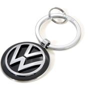 TROIKA VW Volkswagen Keyring - KR16-05/VW - Porte-clés Logo VW - en Plus 1 Anneau - Fonte métallique- Brillant - Chrome - Argent, Noire Original