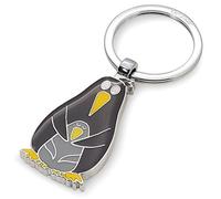 TROIKA KR21-07/CH Porte-clés pingouin et pingu en émail et métal de couleur argenté/noir/jaune 8,2 x 3,5 x 0,5 cm