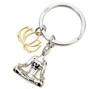 Troika KR22-01/CH Porte-clés de Yoga avec Deux pendentifs en Forme de Fleur de Lotus stylisée Argenté/doré, Tons argentés, handlich, Porte-clés