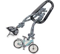 Porte-clés avec mousqueton - E-BIKE - 2 pendentifs sur corde d'escalade décorative : vélo, casque - aluminium, fonte métallique, nylon, émail - bleu pétrole, gris, noire - Original TROIKA