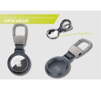 TROIKA Porte-clés/Coque de protection pour Apple AirTag® Airtag Holder - Avec mousqueton pour fixation flexible - Découpe avec fermeture magnétique - Aluminium - Noir Original, Noir , 8,5 x 3,7 x 0,9