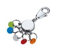 Troika - Porte-Clés PATENT - Chrome Brillant - Design Rond et Coloré - 5 Anneaux Interchangeables