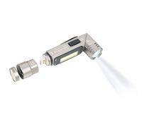 TROIKA Lampe de poche/lampe pliable, multifonctionnelle : éclairage de travail et de sécurité - LAMPE BOUCLIQUE ECO PRO - 5 fonctions d'éclairage - pliable jusqu'à 90° - aluminium - couleur titane