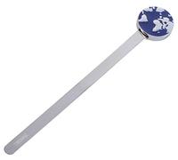 Troika Marque-page en forme de globe terrestre en acier inoxydable brillant bleu/argenté