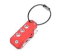 TROIKA Mini-outil avec 11 fonctions KEY TOOL Porte-clés avec boucle métallique Coupe-fil en acier inoxydable 420 et aluminium anodisé rouge Résistant et toujours à portée de main Original