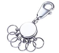 Troika Patent Porte-clés, Rond, Chrome Brillant, INCL. Mousqueton