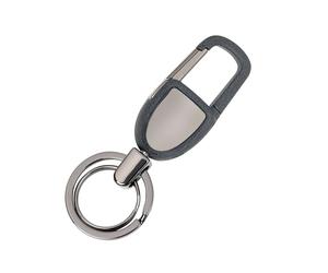TROIKA Porte-clés CARABINIERO - Keyring Mousqueton et 2 anneaux pivotants - pratique pour les clés de voiture - plus de rayures sur la peinture - métal moulé - laqué époxy - gunmetal Original