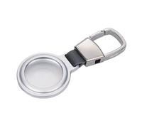 TROIKA Porte-clés/Coque de Protection pour APPLE AirTag® Airtag Holder - avec Mousqueton pour Fixation Flexible - Découpe Fermeture Magnétique - Aluminium - Argent Original, métallique, 8,5 x 3,7 x
